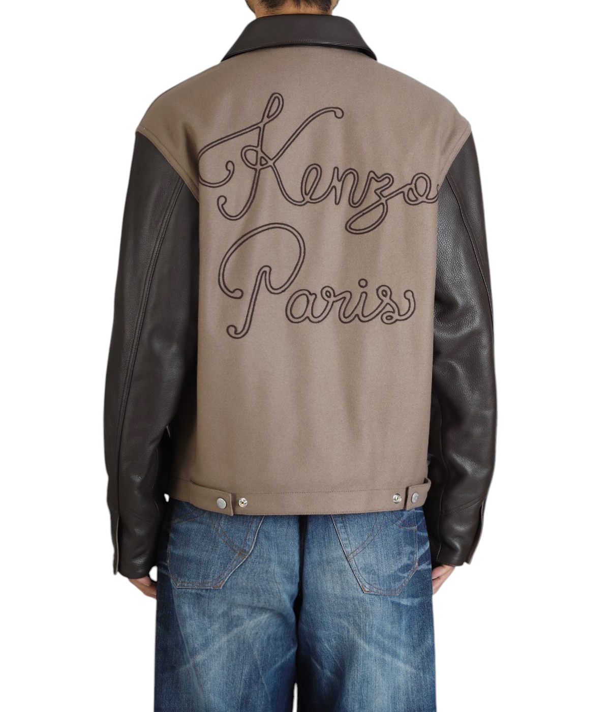 KENZO PARIS CHAINSTITCH LEATHER WOOL BLOUSON | KENZO(ケンゾー