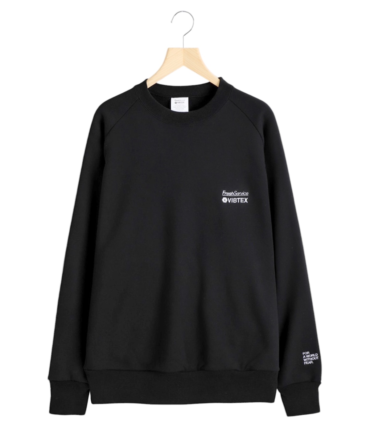 FreshService ブラック クルーネック スウェット Mサイズ VIBTEX for FreshService SWEAT CREW NECK PULLOVER
