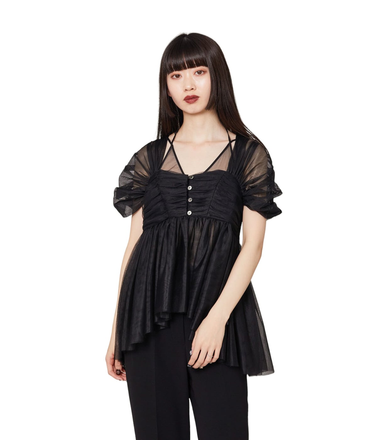 美品 フェティコ レースボウタイカットソー FTC234-0102 レディース SIZE 1 FETICO 中古 美品 フェティコ レースボウタイカットソー FTC234-0102
