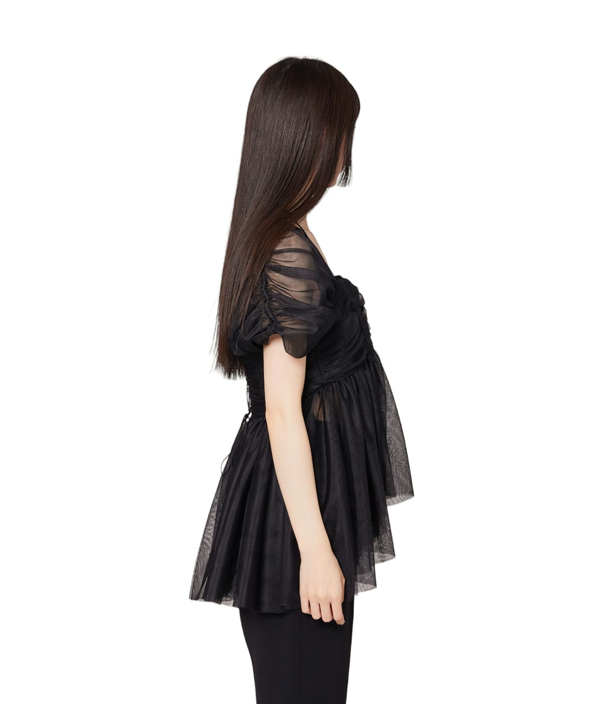 レディース】OPEN-BACK GATHERED TULLE TOP | FETICO(フェティコ