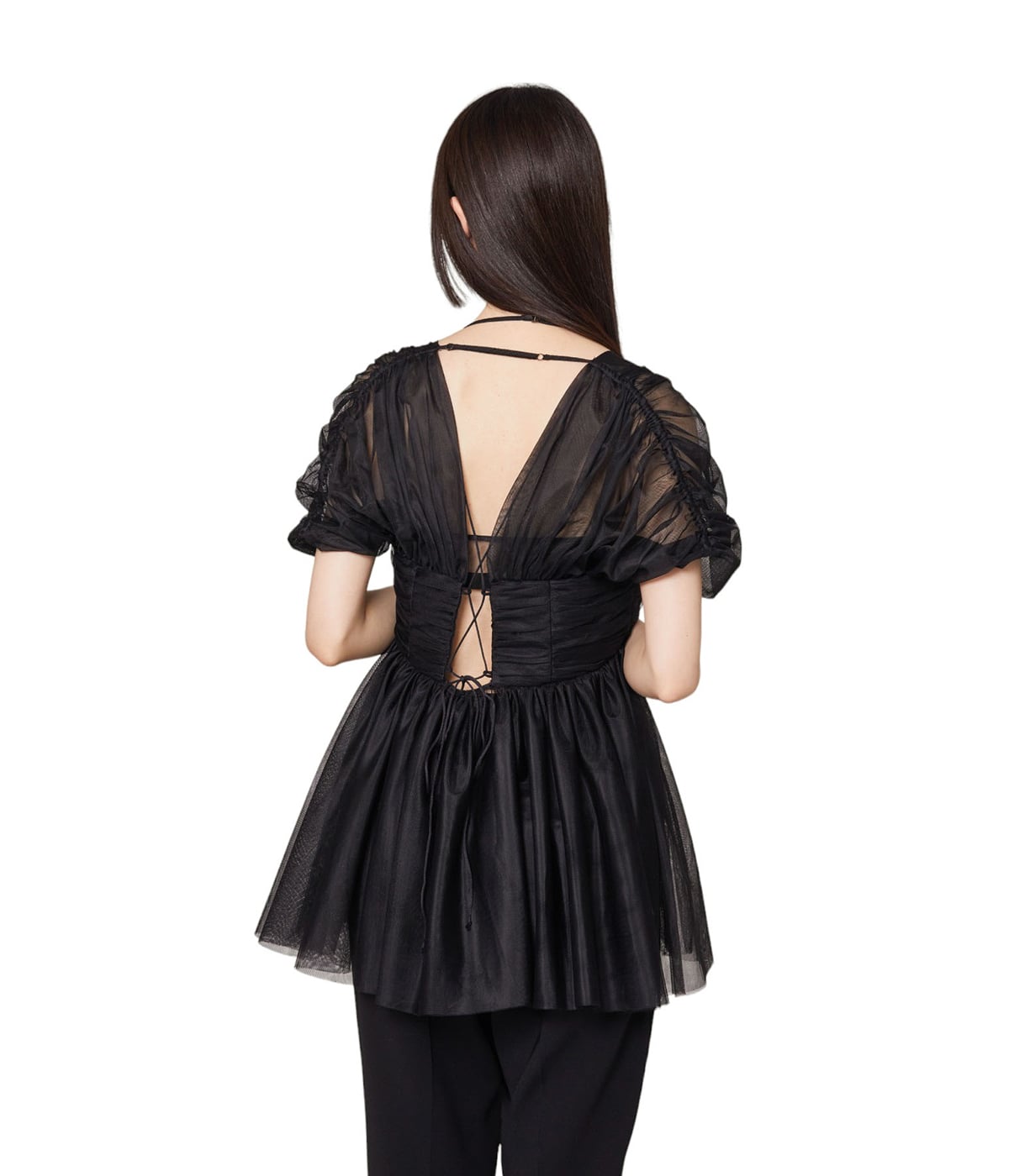 トップス FETICO OPEN-BACK GATHERED TULLE TOP FETICO｜OPEN-BACK GATHERED TULLE TOP | Rakuten Fashion(楽天