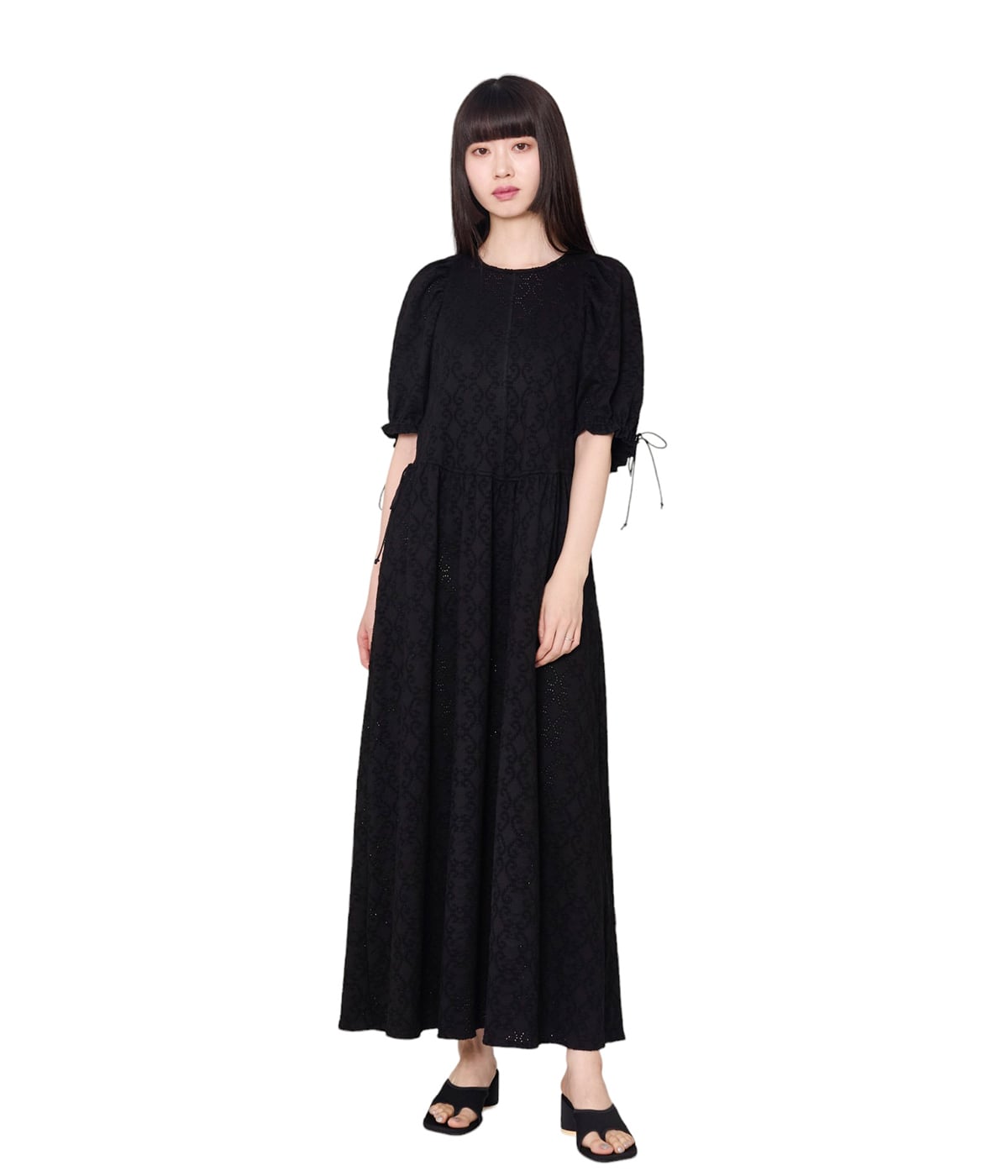 （専用）LACE JACQUARD PUFF-SLEEVE DRESS レディース】LACE JACQUARD PUFF-SLEEVE DRESS | FETICO