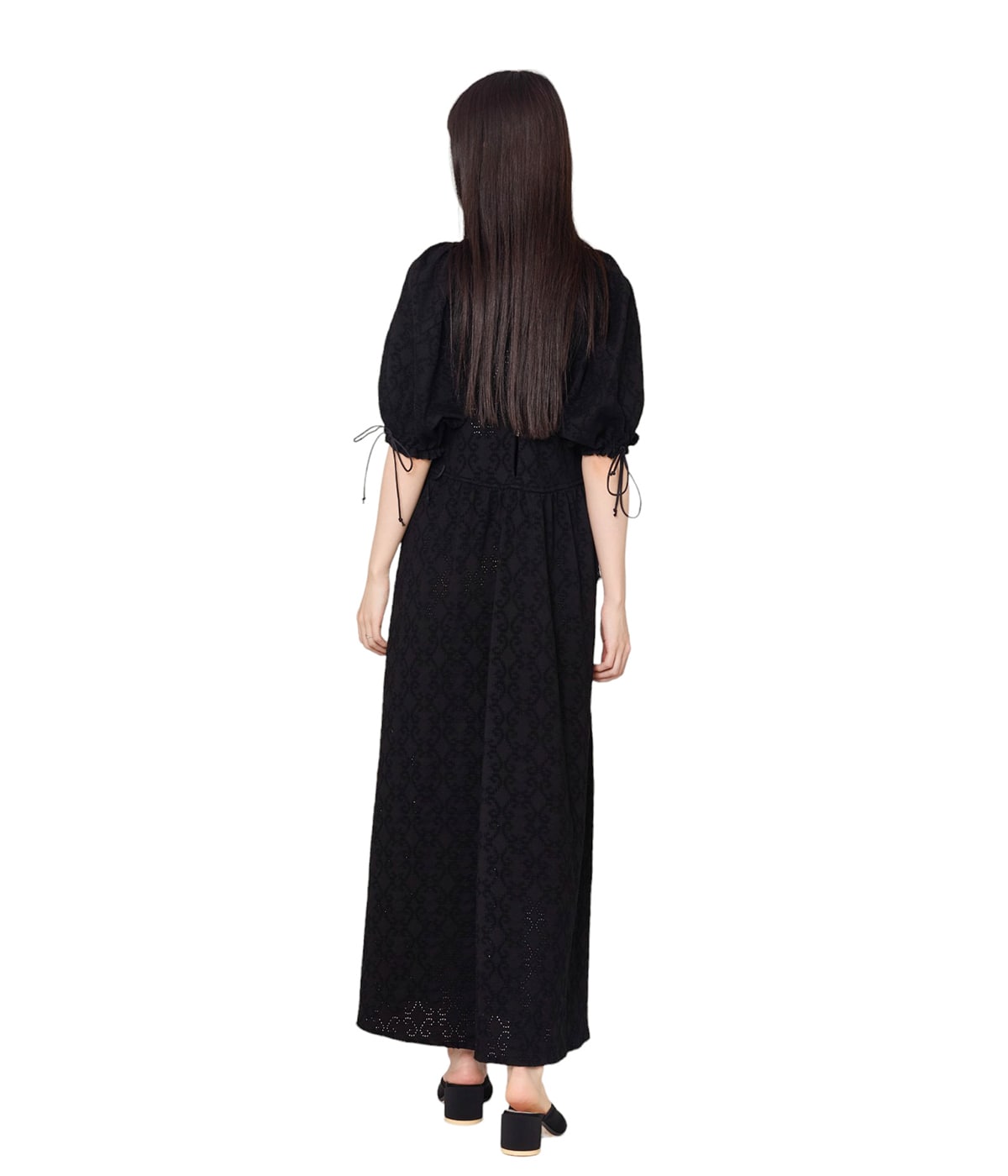 （専用）LACE JACQUARD PUFF-SLEEVE DRESS 207998204-1-ivory