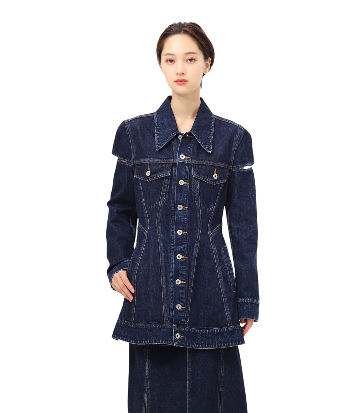都内セレクトショップで購入【Fetico風　デニムジャケット レディース】 レディース】DENIM SLIT JACKET | FETICO(フェティコ