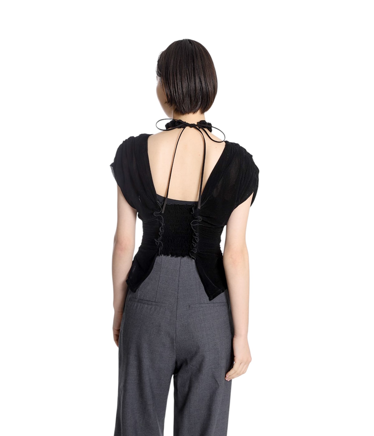 レディース】VELVET TULLE SHIRRING TOP | FETICO(フェティコ