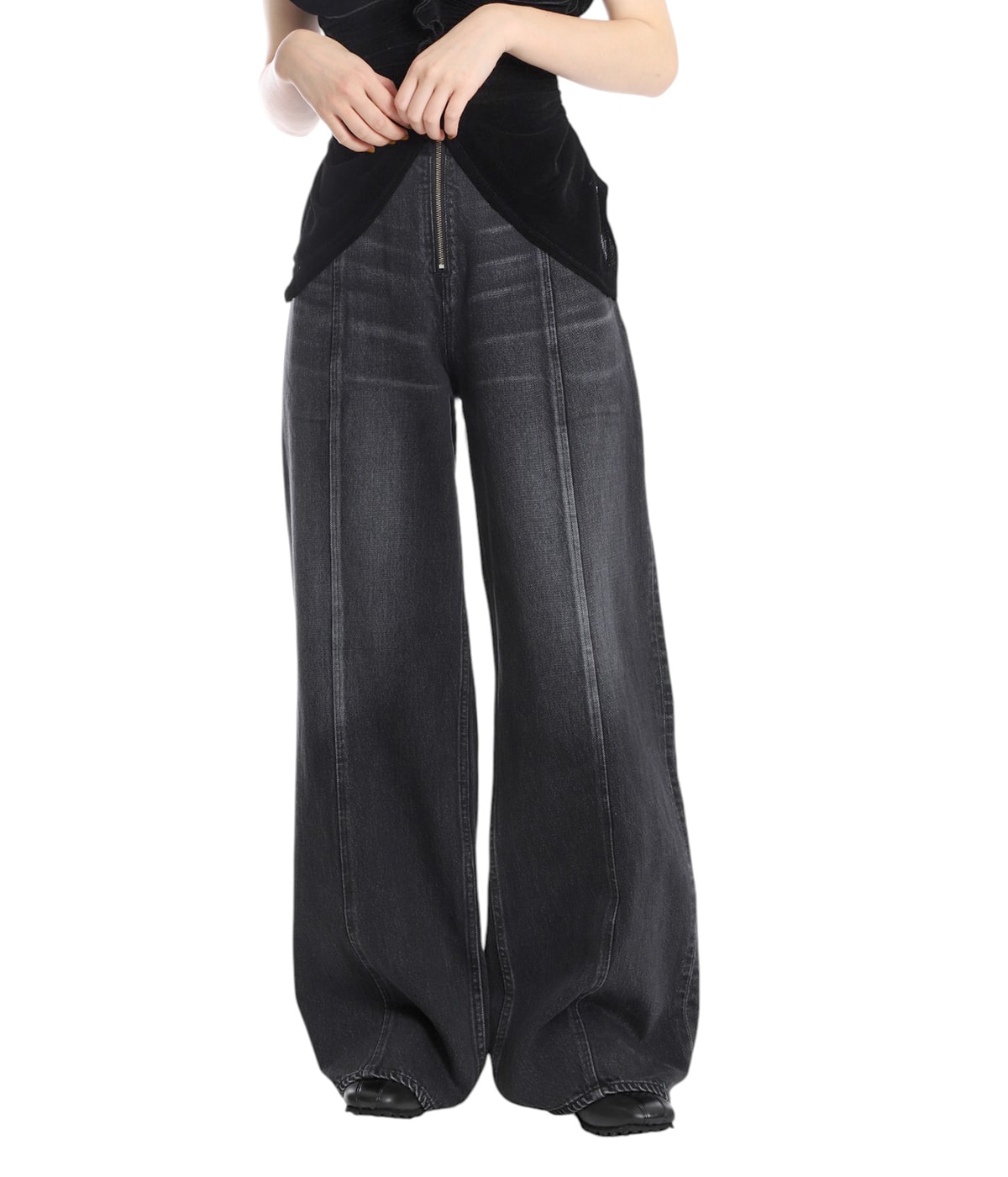 Fetico デニムパンツ 未使用品 24SS FETICO フェティコ LASER-CUT WIDE JEANS