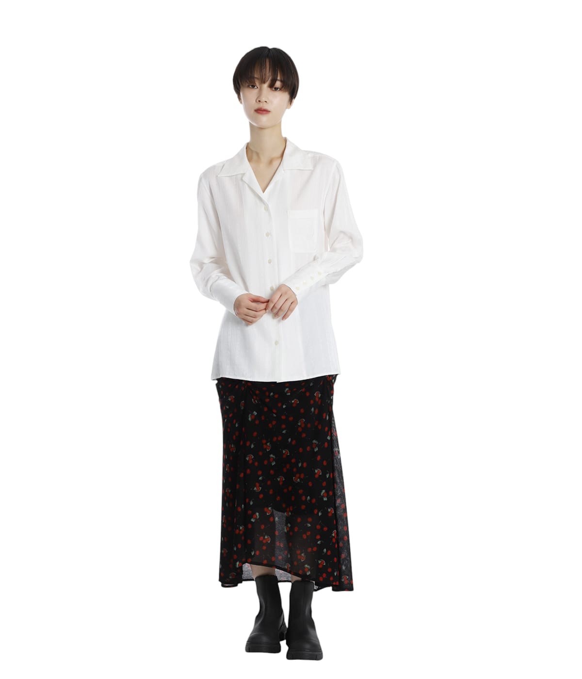 レディース】Rose jaquard stripe shirt | FETICO(フェティコ