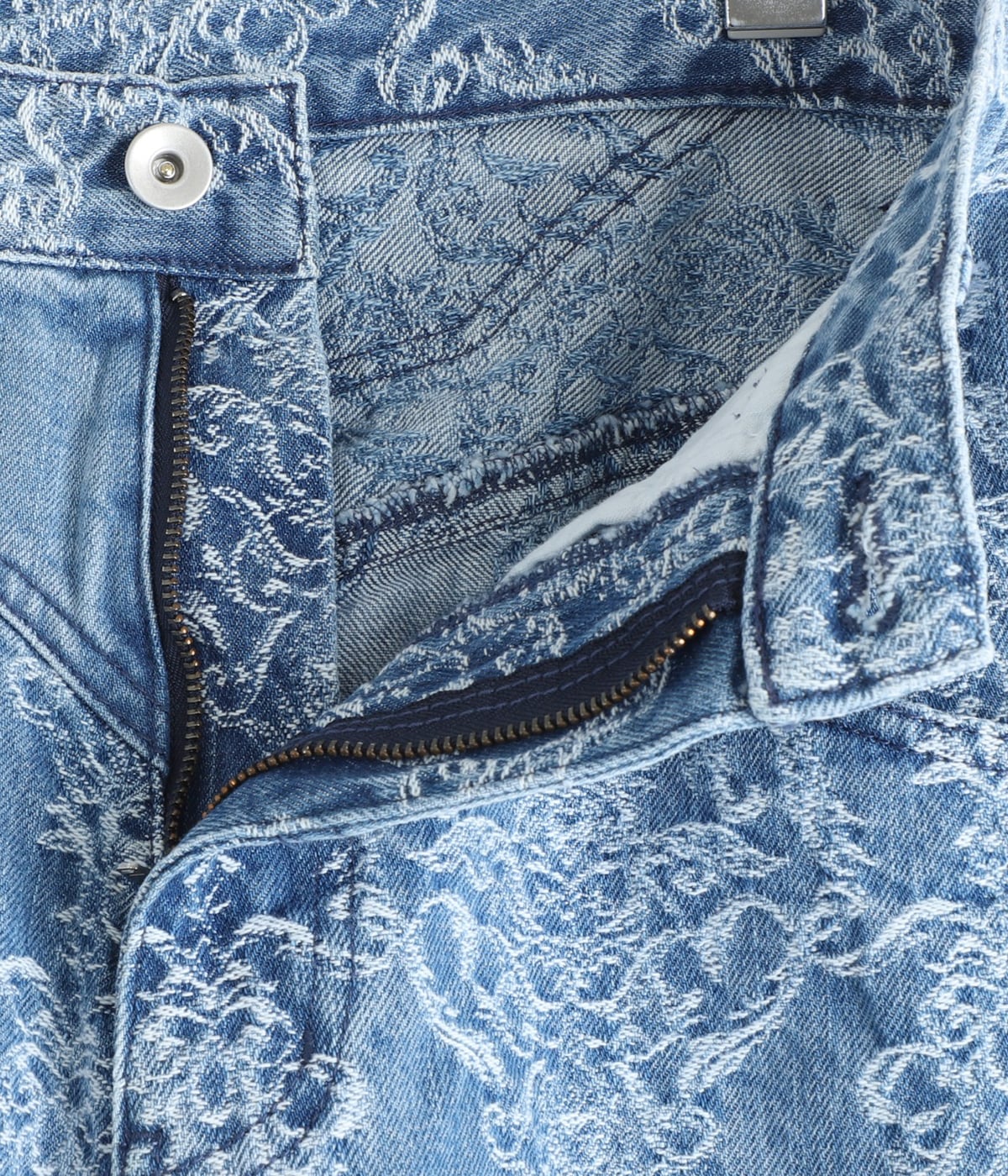 レディース】DAMASK-JACQUARD DENIM CURVE-FIT HIGH-RISE JEANS