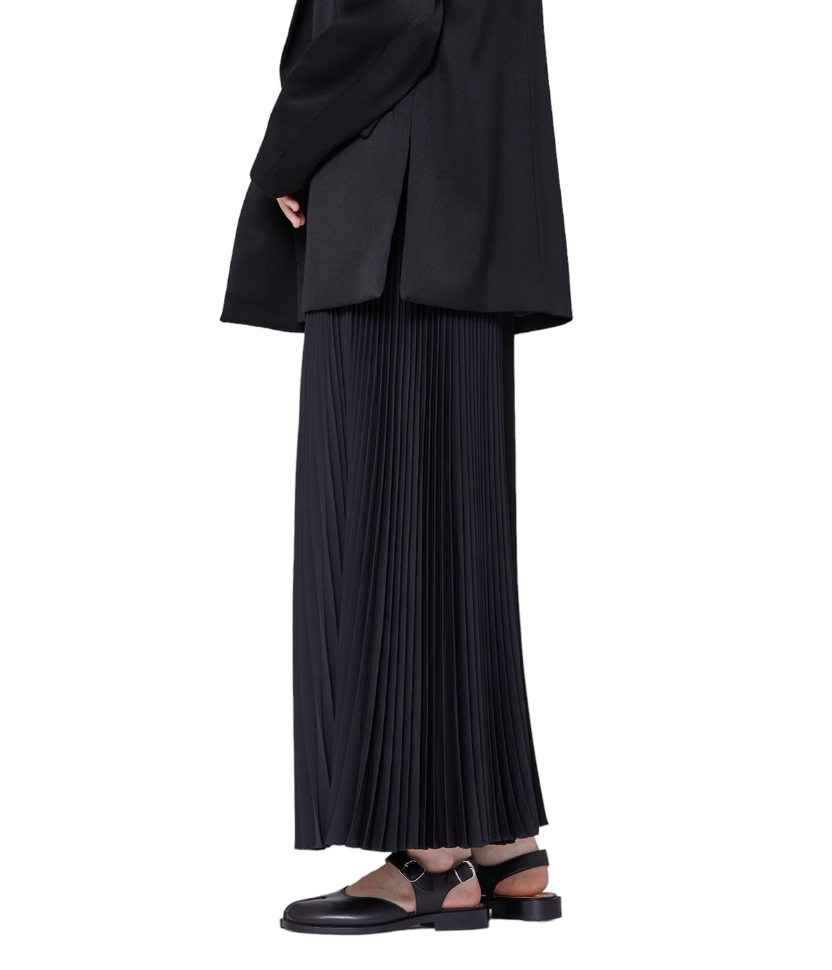 グラフペーパー Graphpaper スカート プリーツ フレア ロング 黒 0 レディース】Satin Pleats Skirt | Graphpaper(グラフペーパー