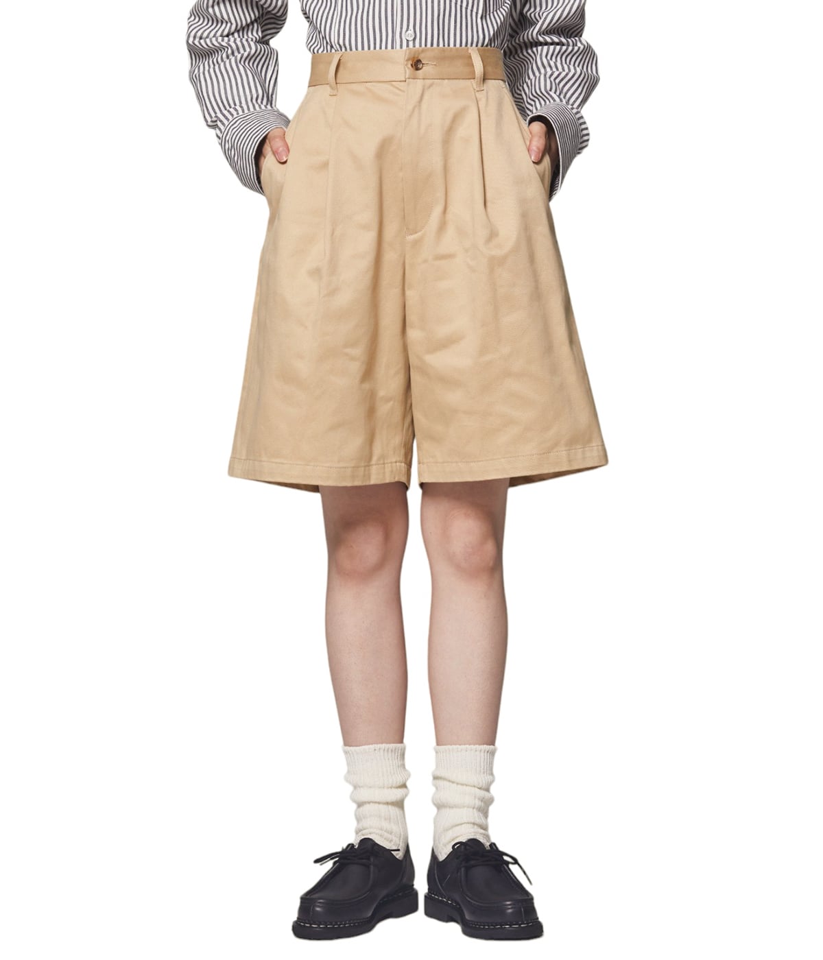 美品 graphpaper グラフペーパー ミリタリークロス　2タックチノパンツ レディース】Westpoint Chino Bermuda Shorts | Graphpaper
