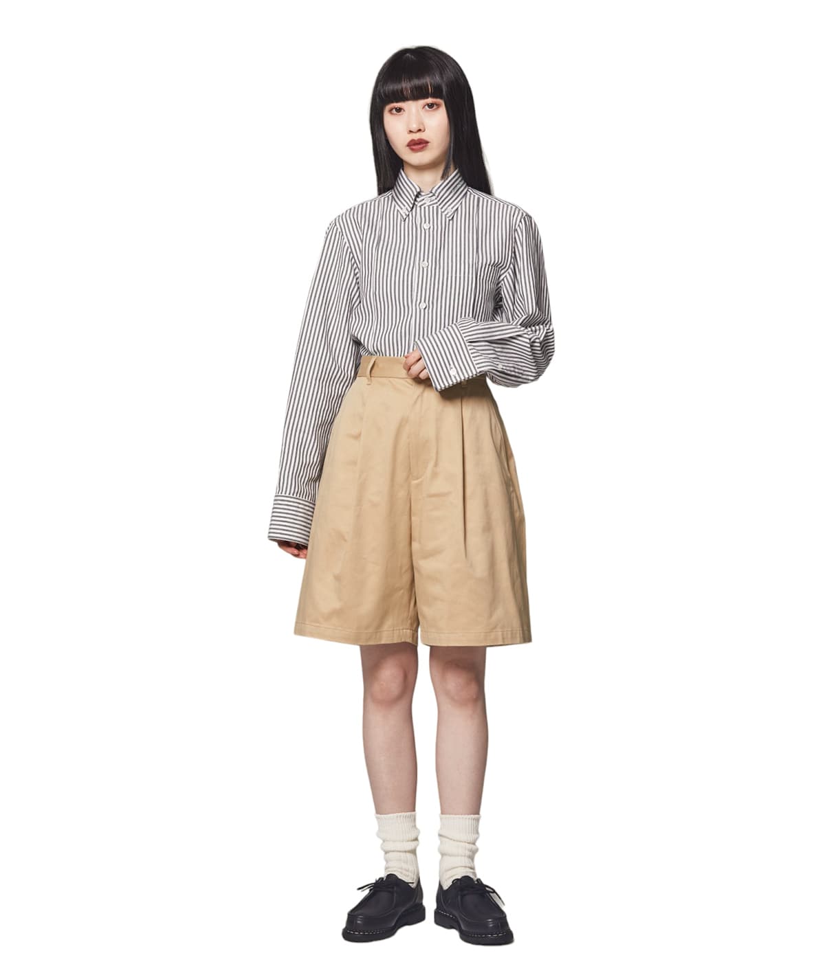 パンツ graphpaper WESTPOINT CHINO TUCK SHORTS レディース】Westpoint Chino Bermuda Shorts | Graphpaper