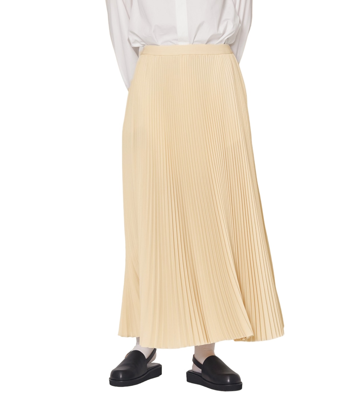 graphpaper silk wool pleats skirt サイズ0 Graphpaper -WOMENS- Satin Pleats Skirt | ERA.