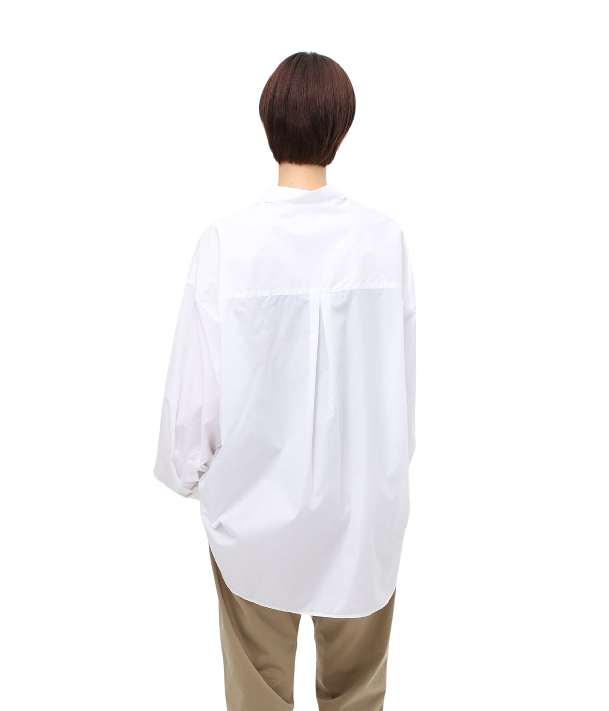 Graphpaper ホワイト 長袖シャツ レディース】Broad L/S Oversized Regular Collar Shirt