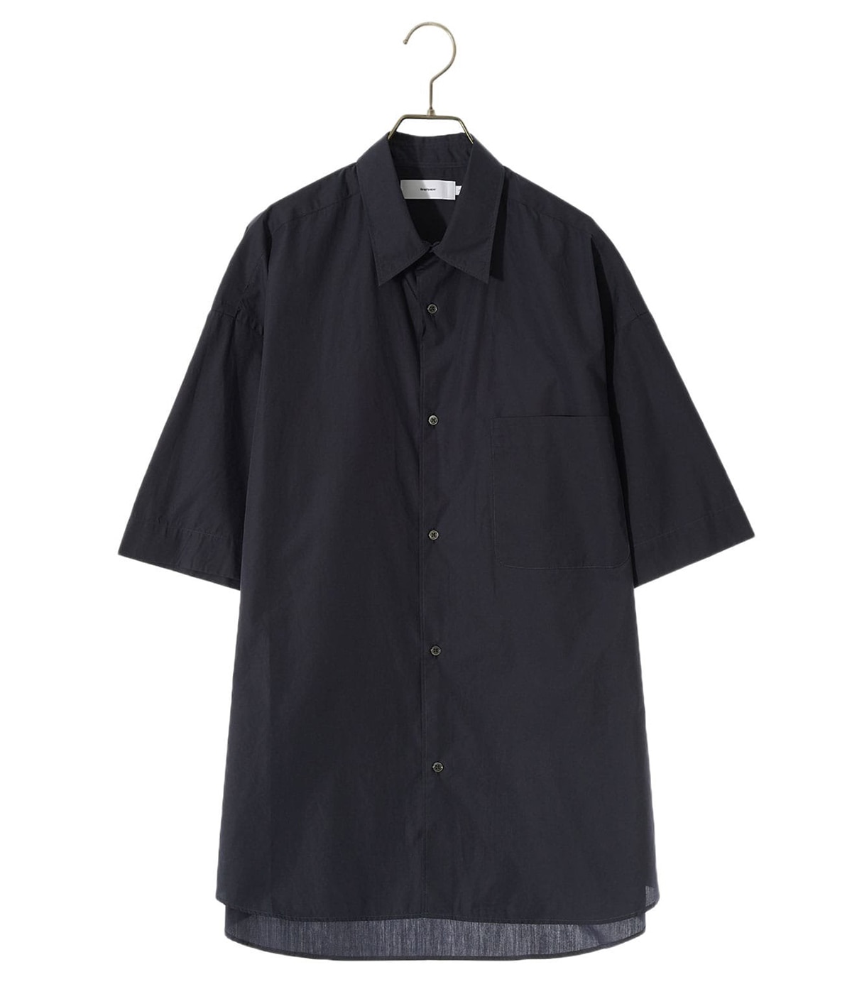 Graphpaper 黒 長袖シャツ ブロード F Graphpaper (グラフペーパー) Broad L/S Oversized Band Collar