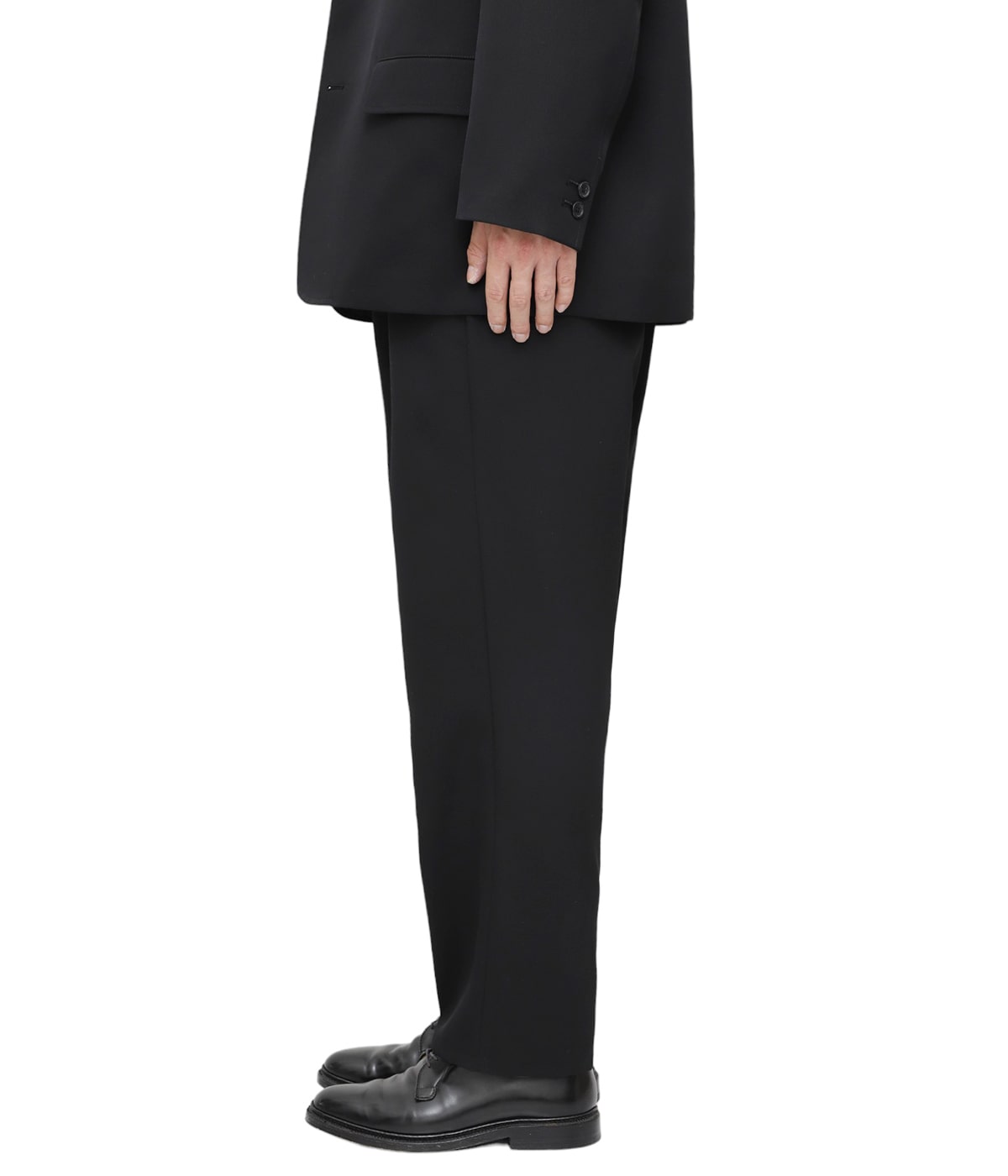 グラフペーパー Scale Off Wool Wide Chef Pants Scale Off Wool Wide Chef Pants / BLACK | Graphpaper (MEN