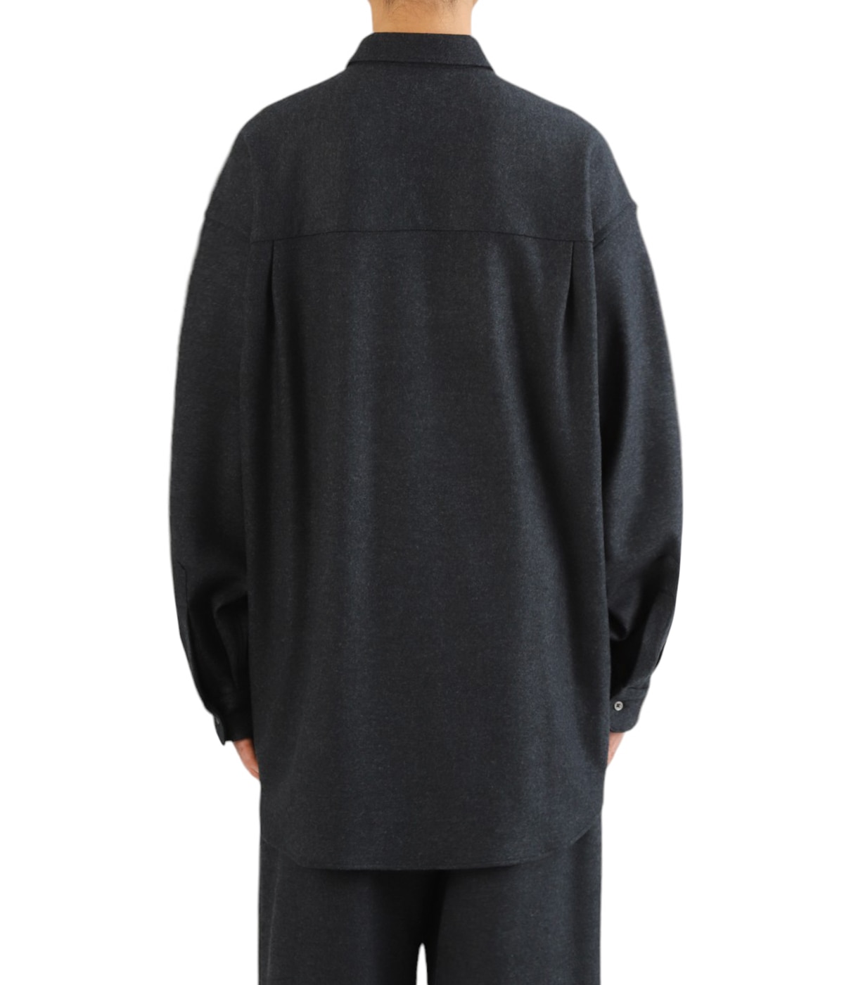 Wool Smooth Flannel Oversized Regular Collar Shirt