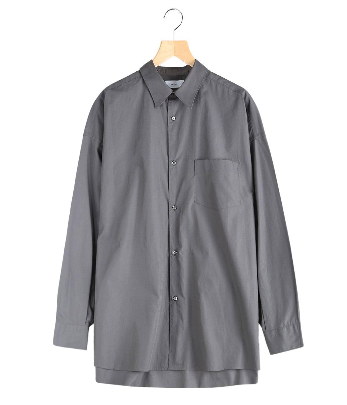 Graphpaper ダークグリーン 長袖シャツ Broad L/S Oversized Regular Collar Shirt | Graphpaper(グラフ