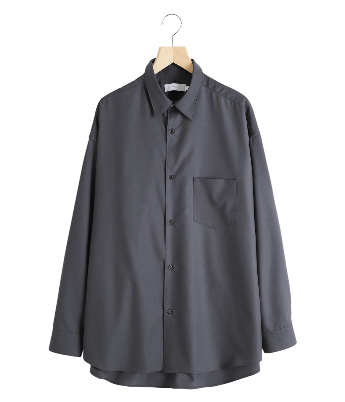 Extra Fine Wool L/S Oversized Regular Collar Shirt