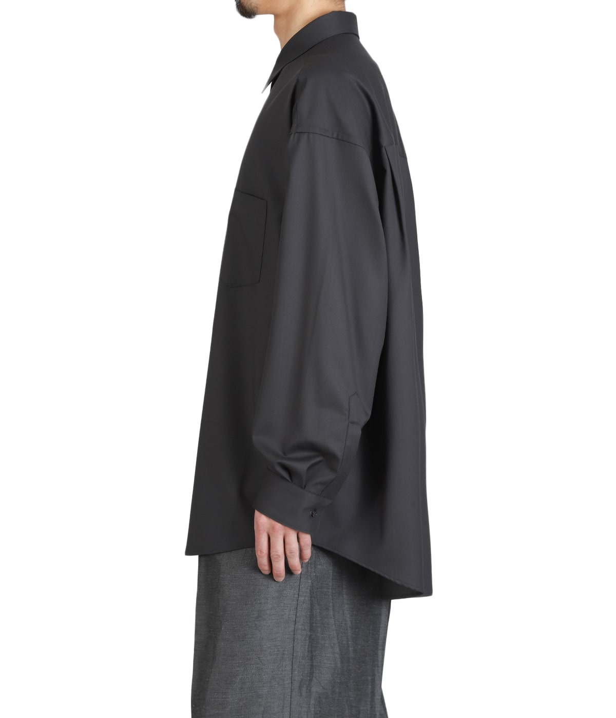 Extra Fine Wool L/S Oversized Regular Collar Shirt | Graphpaper