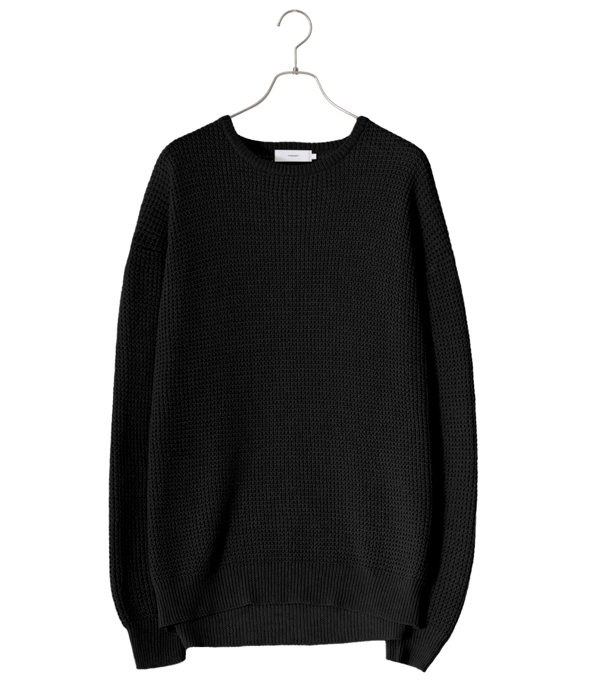 ニット・セーター(厚手)/FREE/コットン/ブラック// Linen SOLOTEX Knit Crew Neck | Graphpaper(グラフペーパー