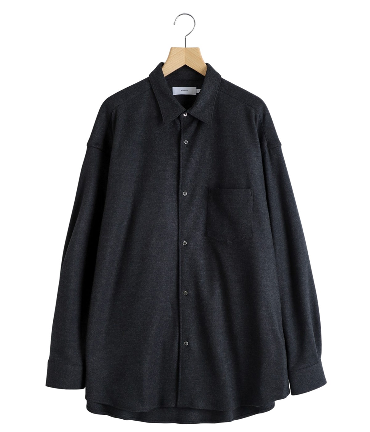 グラフペーパー　ウールチェックシャツ Wool Smooth Flannel Oversized Regular Collar Shirt