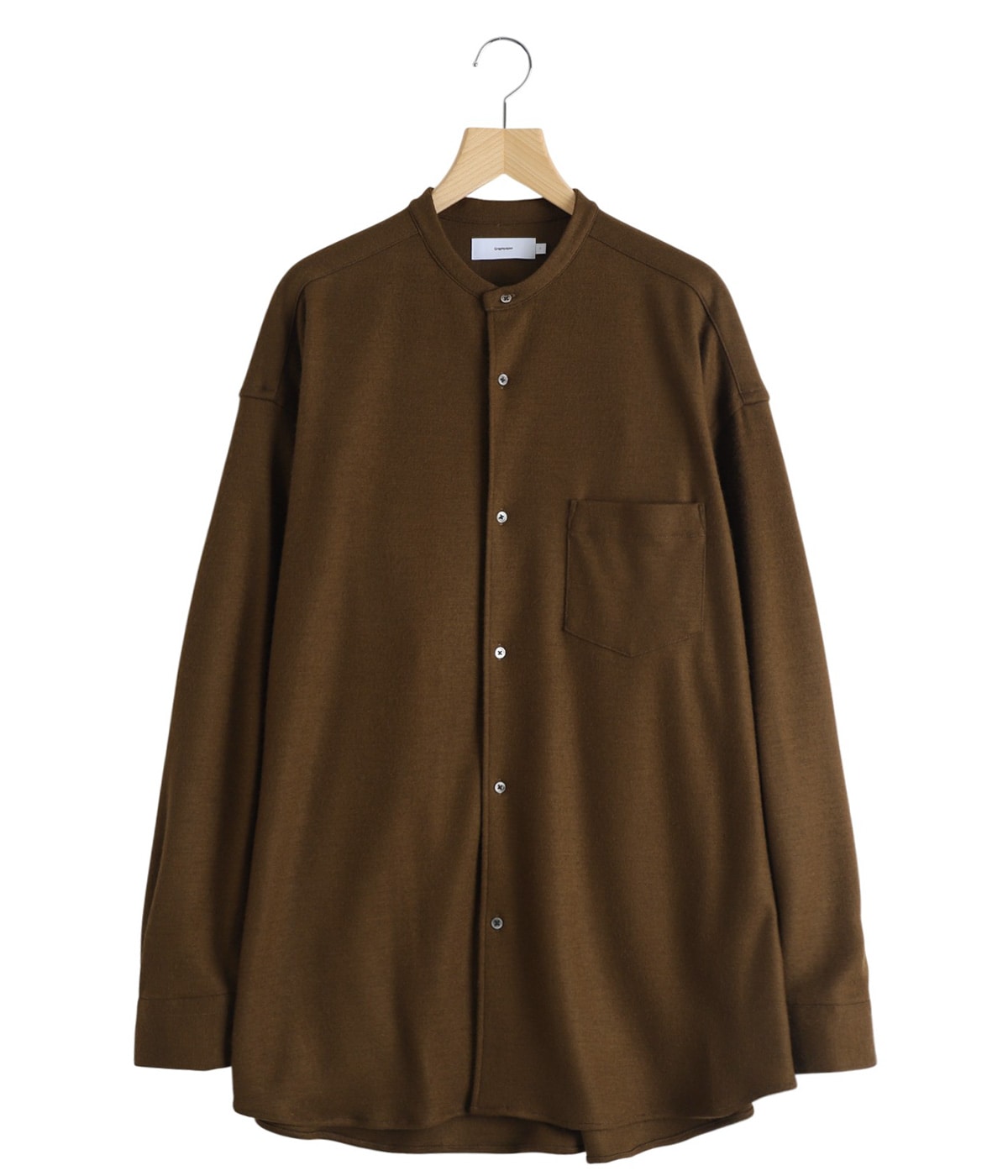 Wool Smooth Flannel Oversized Band Collar Shirt | Graphpaper