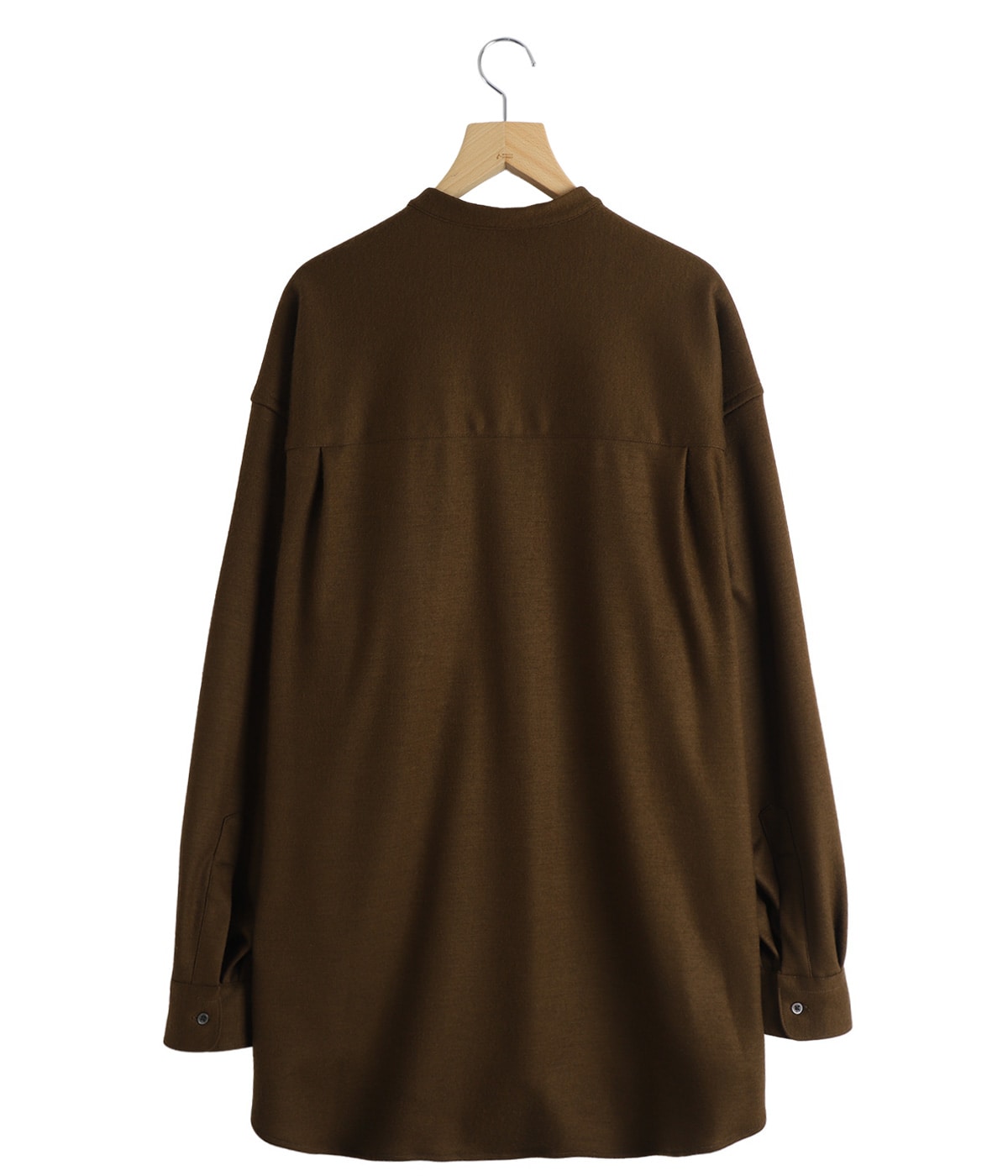 Wool Smooth Flannel Oversized Band Collar Shirt | Graphpaper