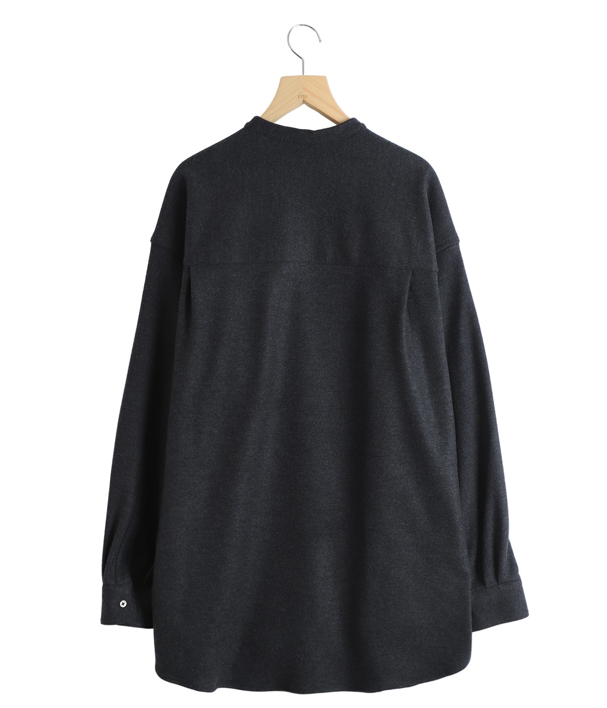 Wool Smooth Flannel Oversized Band Collar Shirt | Graphpaper