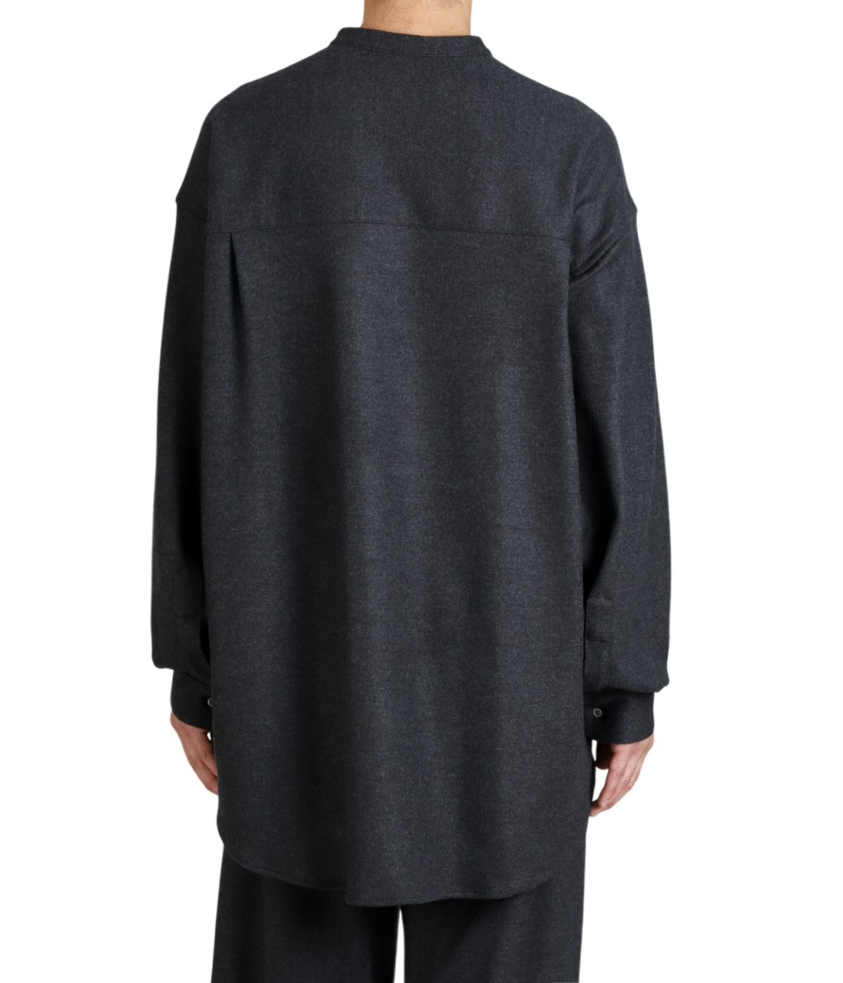 Wool Smooth Flannel Oversized Band Collar Shirt | Graphpaper