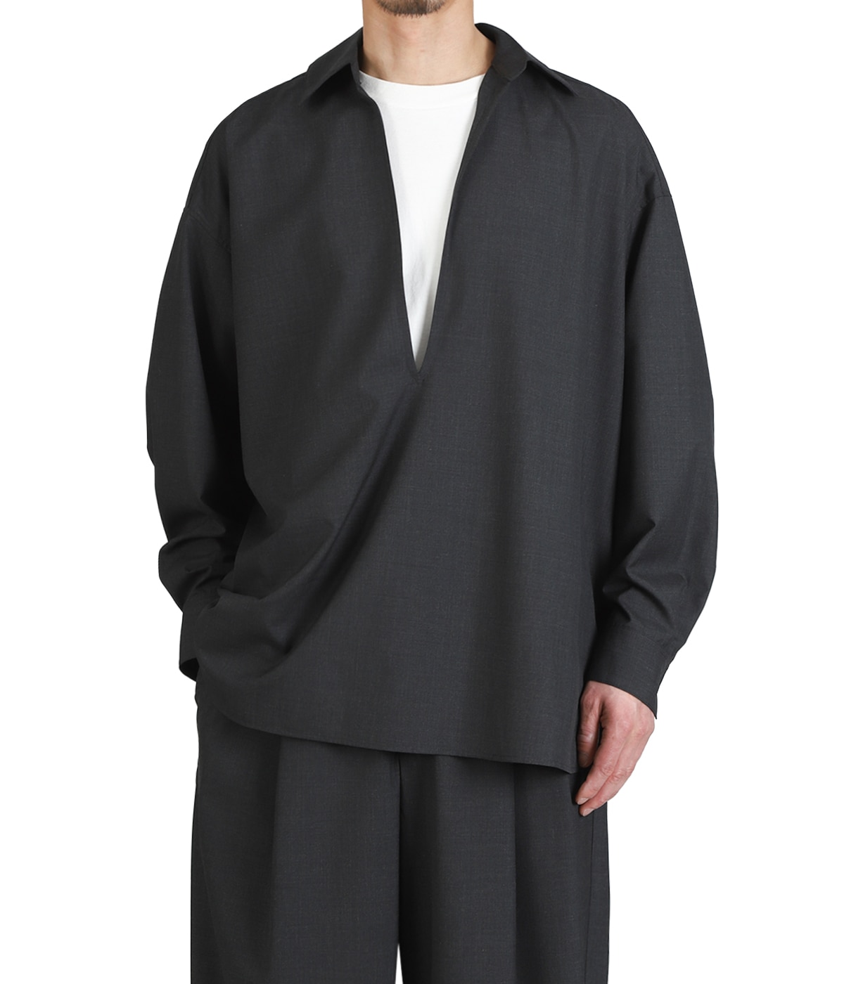 Fine Wool Heather L/S Skipper Shirt | Graphpaper(グラフペーパー