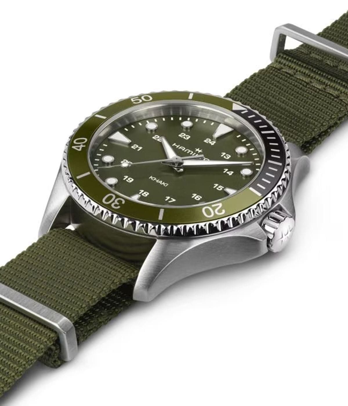 ハミルトン カーキネイビー スキューバ クォーツ 37mm 純正バンド付き カーキ ネイビー Scuba Quartz - ダイヤルカラー:ホワイト