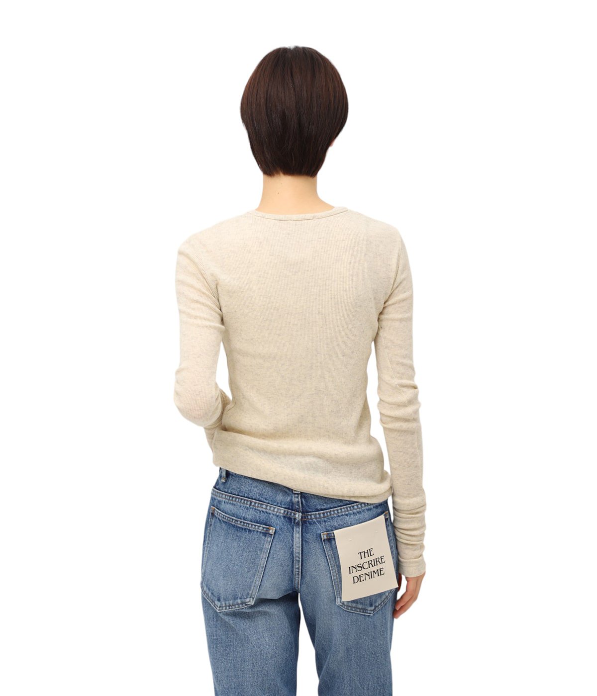 INSCRIRE / アンスクリア | ONLY ARK 別注 Open L/S Tee ニット | M | ダークネイビー | レディース レディース】別注 Open L/S Tee | INSCRIRE(アンスクリア