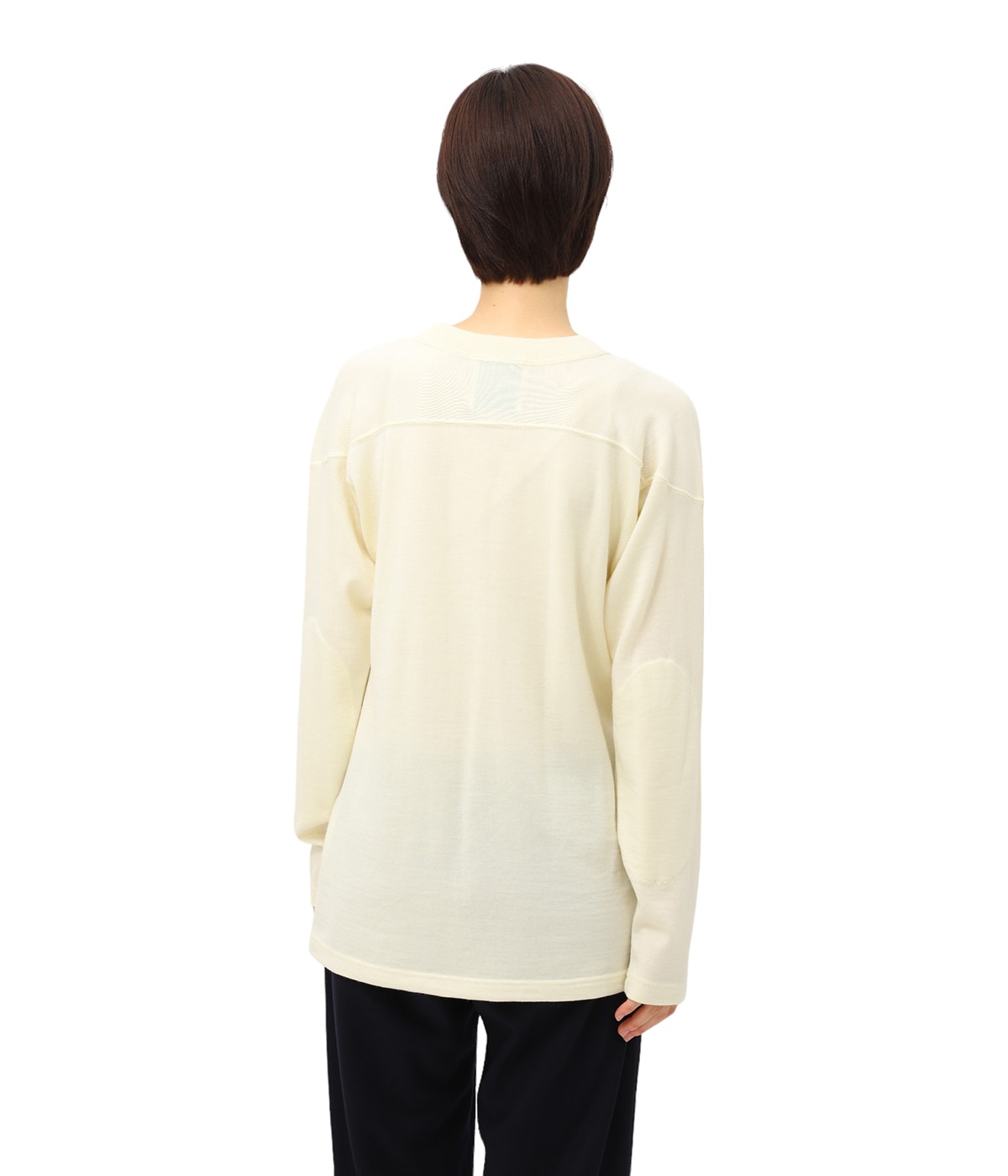 INSCRIRE アンスクリア エルボーカットオフスウェット ゆったり ホワイト レディース】Football Tee | INSCRIRE(アンスクリア) / トップス