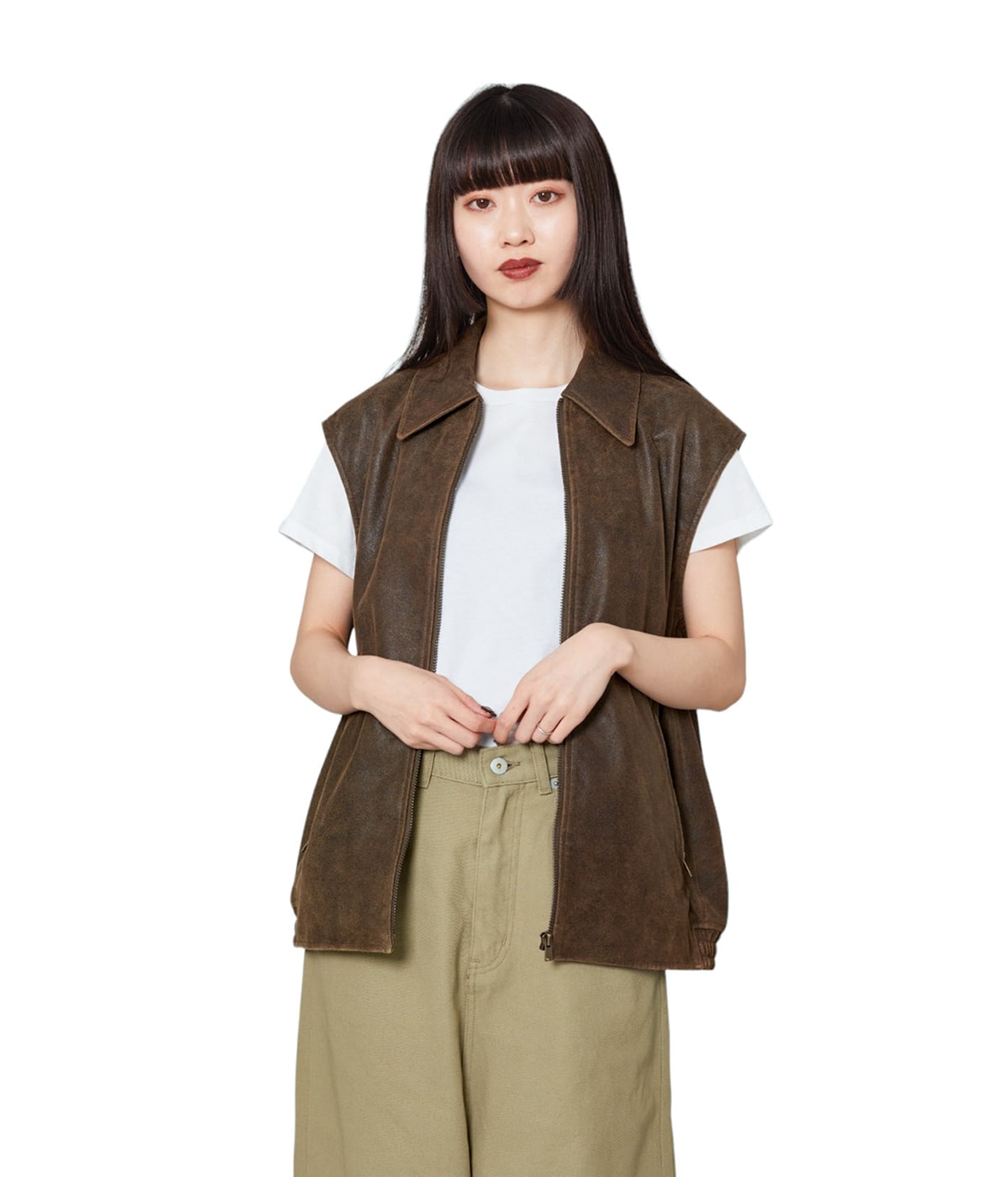 レディース】Leather Zip Blouson | INSCRIRE(アンスクリア