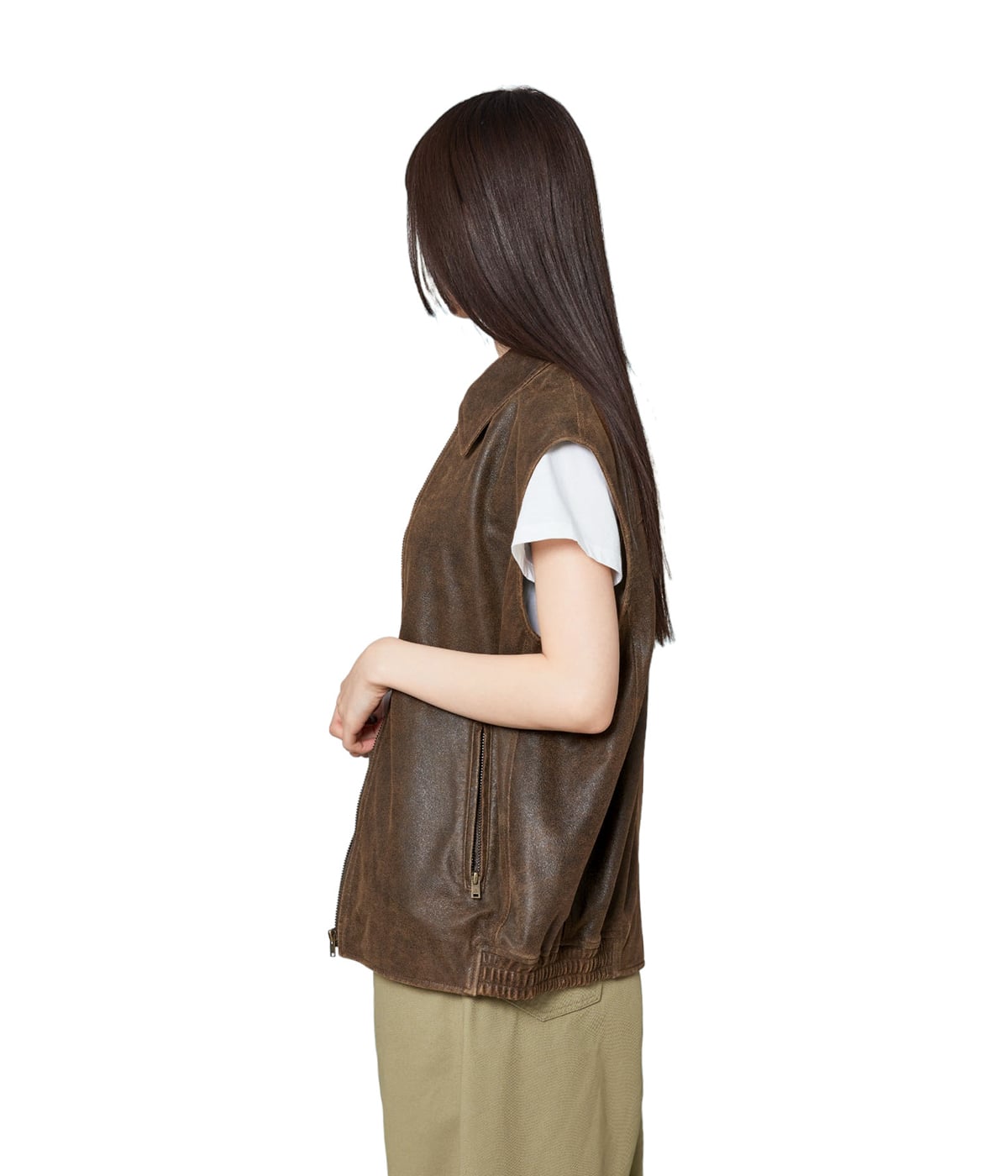 レディース】Leather Zip Blouson | INSCRIRE(アンスクリア