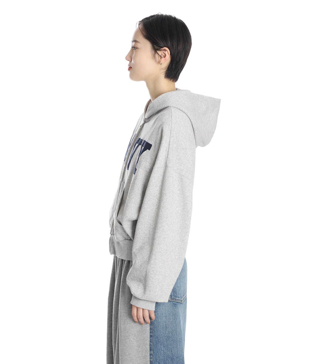 レディース】Navy Zip Hoodie | INSCRIRE(アンスクリア