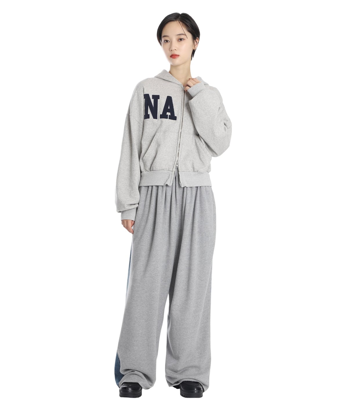 レディース】Navy Zip Hoodie | INSCRIRE(アンスクリア