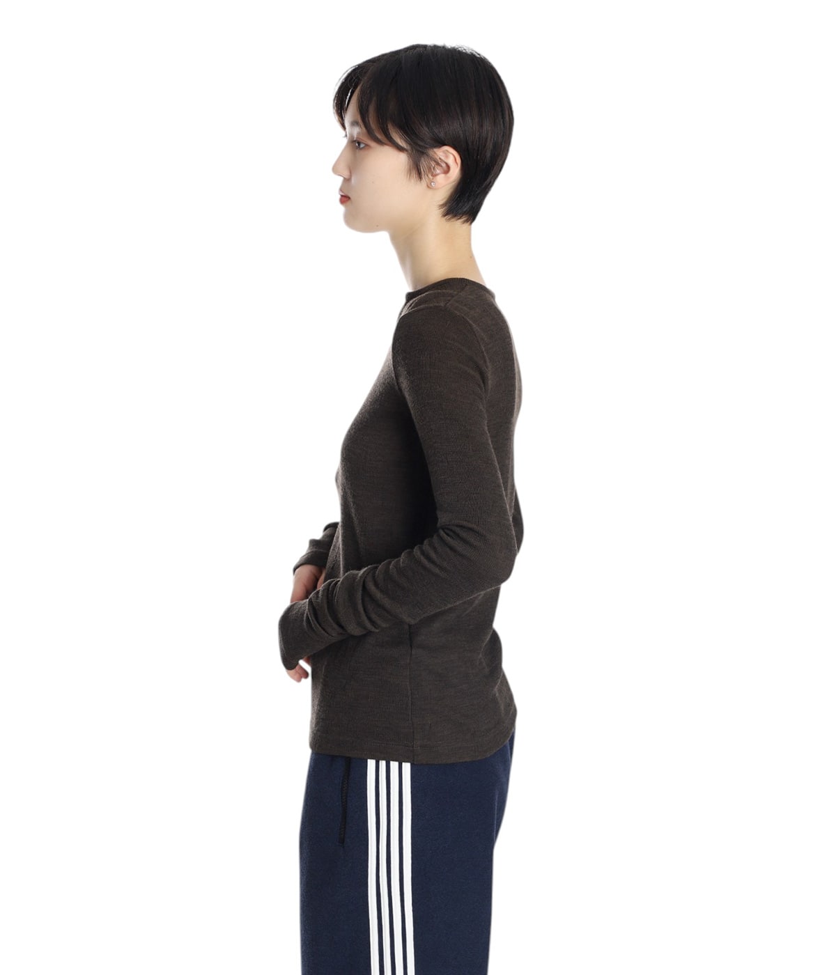 レディース】Plating Rib Zip Up Tee | INSCRIRE(アンスクリア