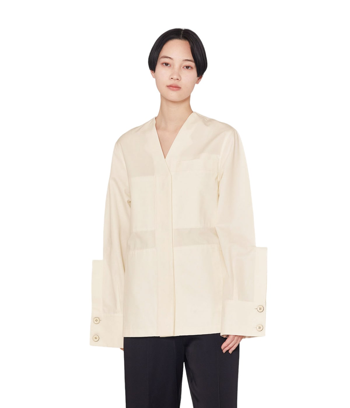JIL SANDER ボタン付き長袖シャツジャケット Jil Sander ボタン シャツジャケット | ニュートラル | FARFETCH JP