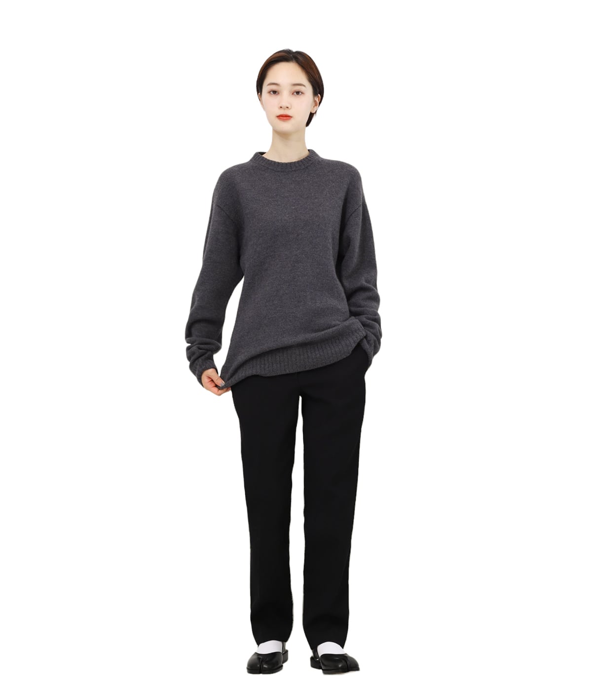 専用　JIL SANDER Vネックニットオープンアーム トップス イタリア製 〓JIL SANDER〓 グレージュVネック リボンOPENアームWOOLニット