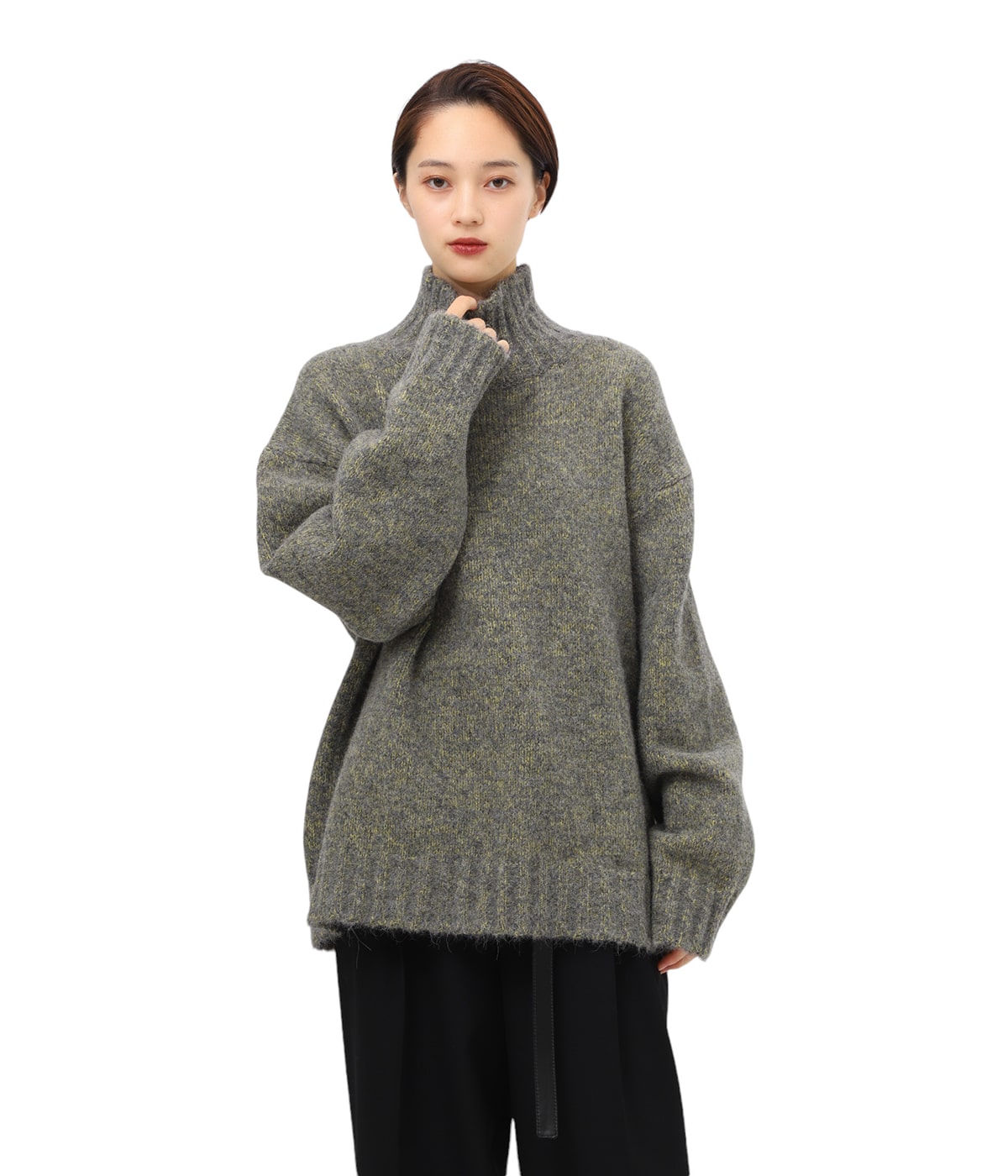 JILL SANDER ウール ジップアップ ニット ブルゾン グレー Jil Sander チャンキーニット ジップカーディガン | ホワイト