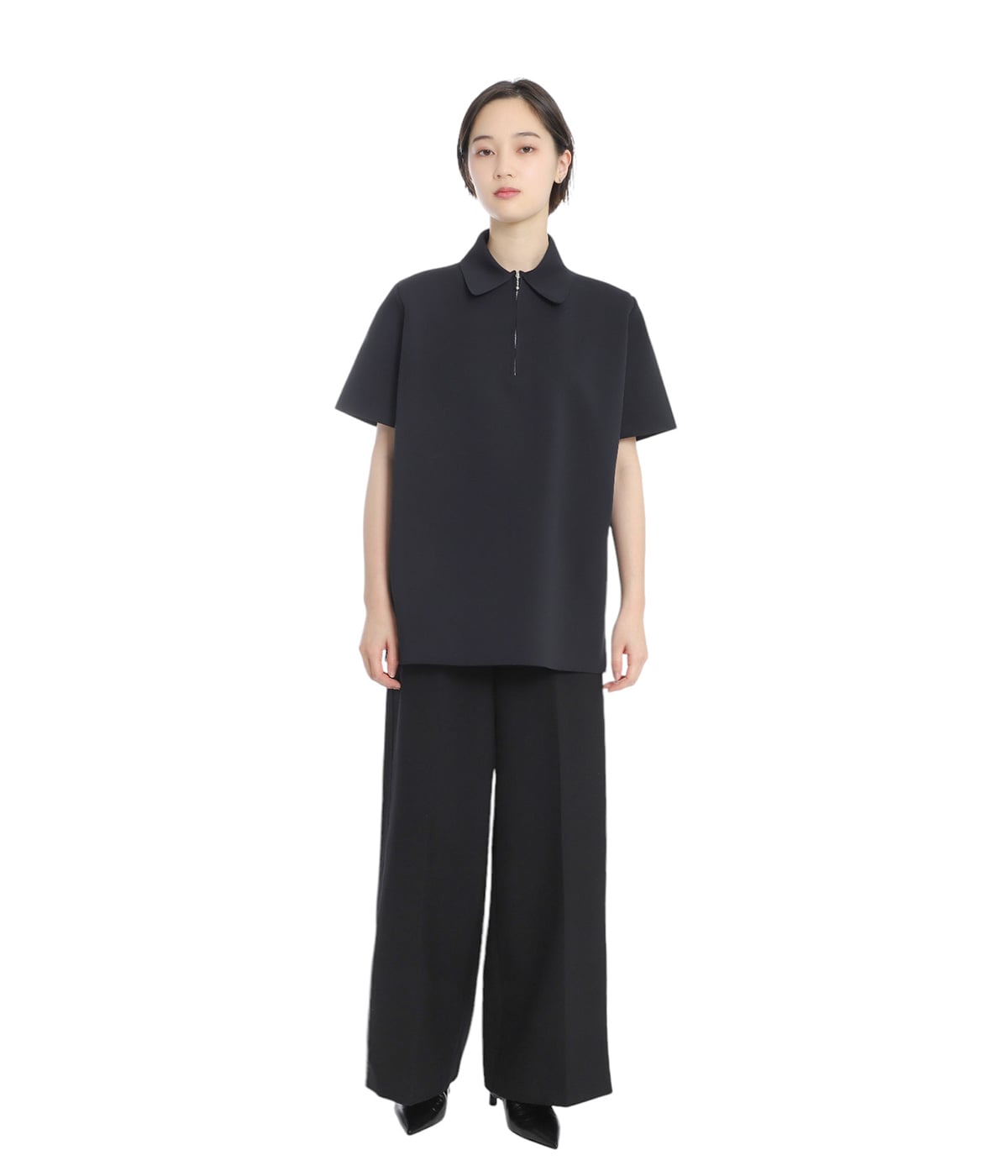 ★JIL SANDER★ Vネック ポロTシャツ クロップド丈 送料関税込 レディース】POLO SH SL T-SHIRT | JIL SANDER(ジルサンダー