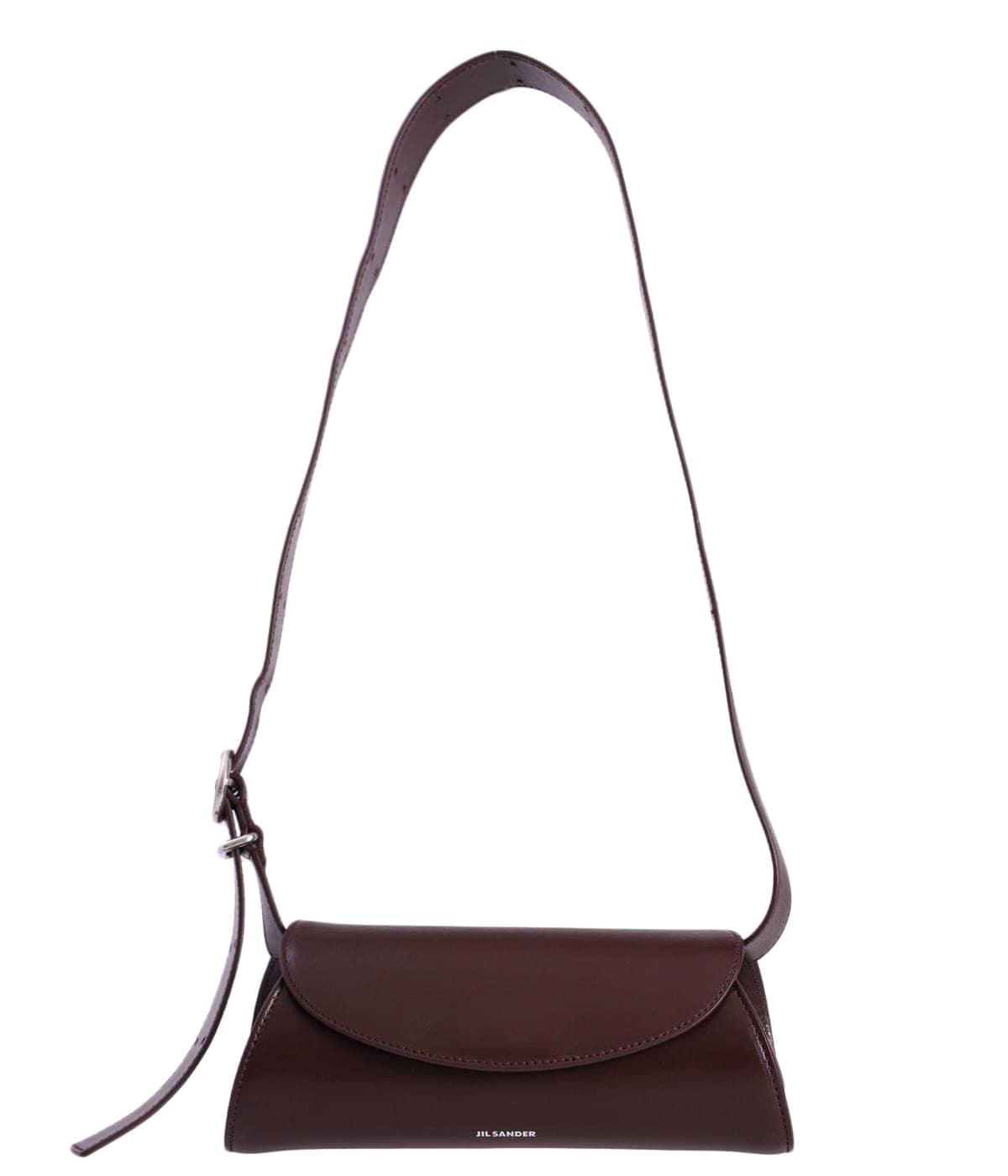 ジルサンダー　カンノーロ　ブラウン　JIL SANDER スモール ブラウン レザー スモール Cannolo ハンドバッグ By：JIL SANDER