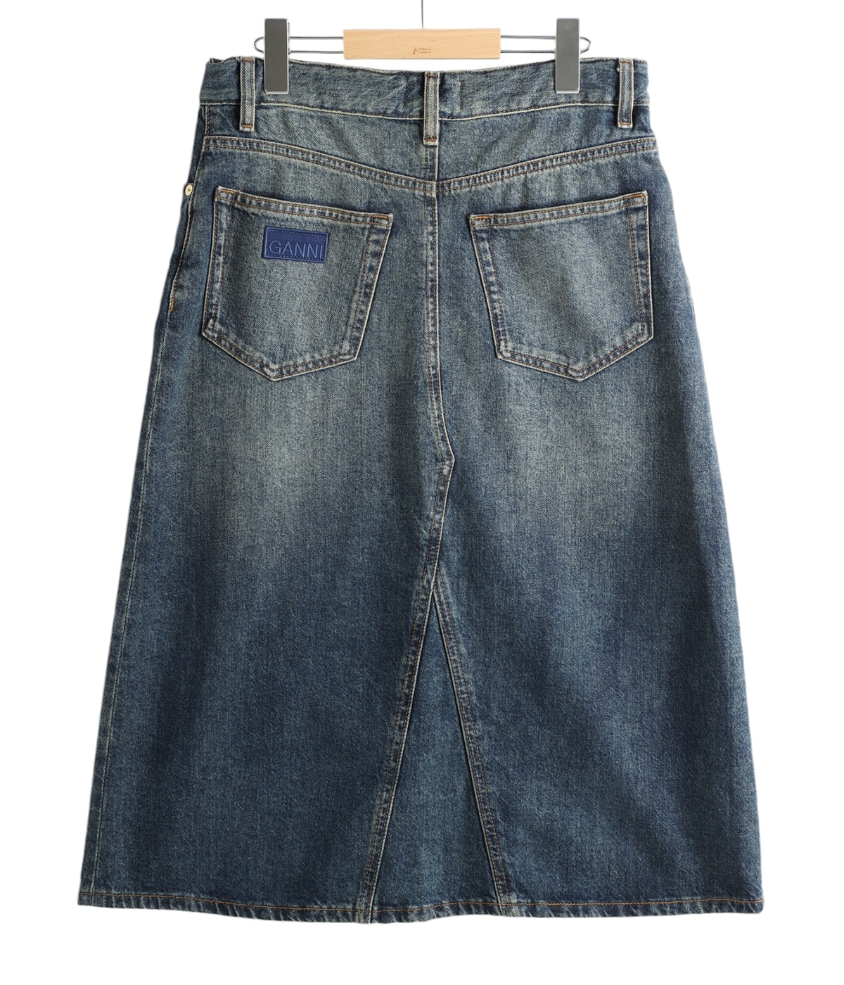 ワンピース GANNI Women Short Skirts T4096683 Blue レディース】Heavy Washed Denim Midi Skirt | GANNI(ガニー