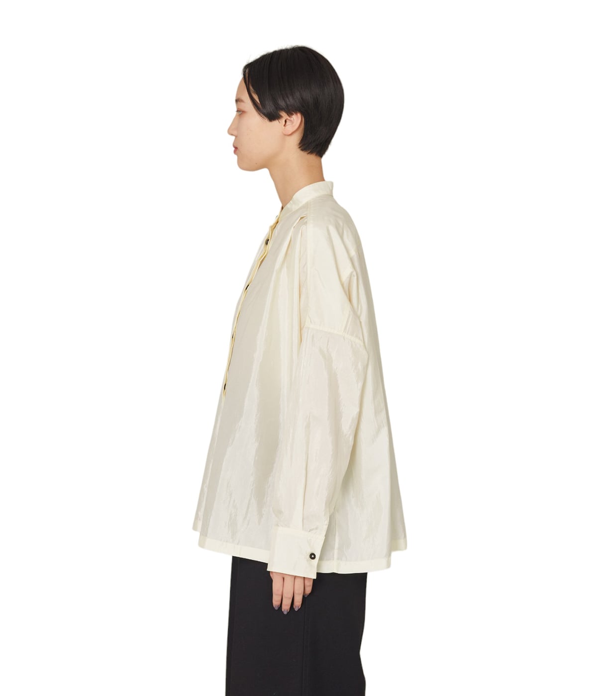 JIL SANDER◆長袖シャツ/34/レーヨン/BLK/J01DL0123 Buy Jil Sander Long-Sleeve Wool Gabardine Shirt 'Black
