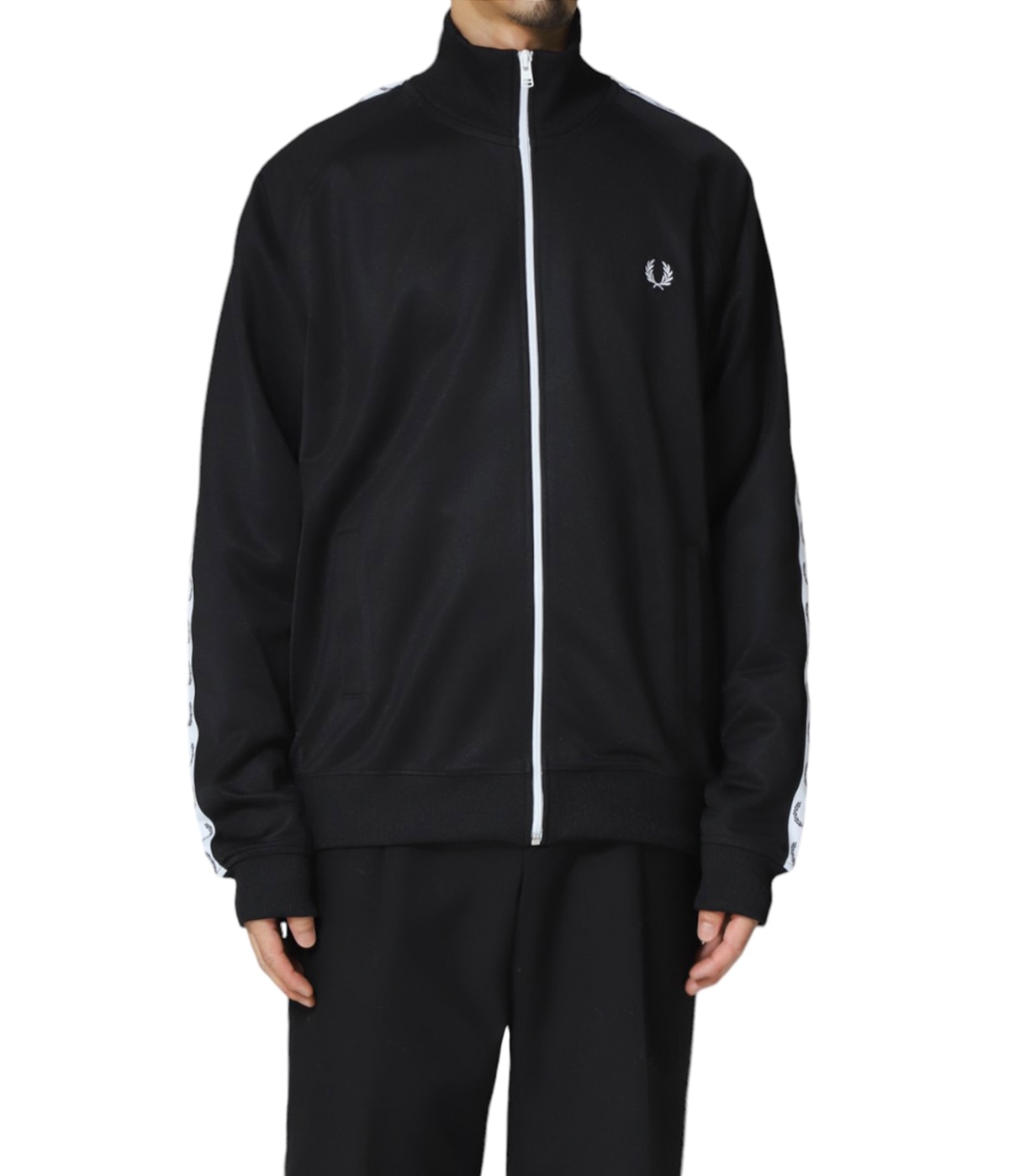 Fred Perry Taped Track Jacket ブラック Fred Perry Taped Track Jacket Black Track Jackets Fred Perry