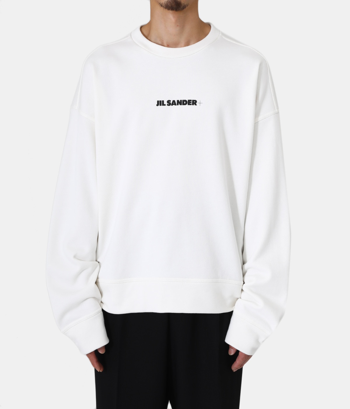 JIL SANDER+ ホワイト クルーネック スウェット JIL SANDER SANDER+ ジルサンダー プラス トレーナー J40GU0102