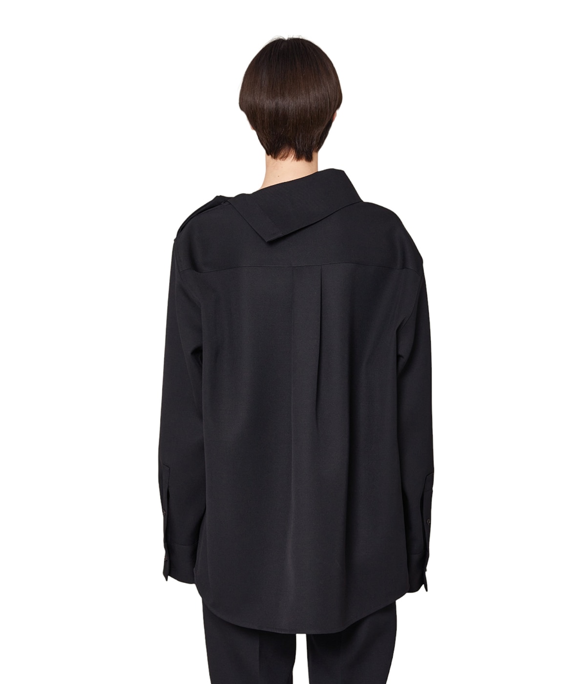 【美品】  JIL SANDER / ジルサンダー | 2024SS | SHIRT 55 ハイスランドカラーブラウス | 32 | ブラック | レディース JIL SANDER 【美品】 / ジルサンダー | 2024SS SHIRT 55 ハイス