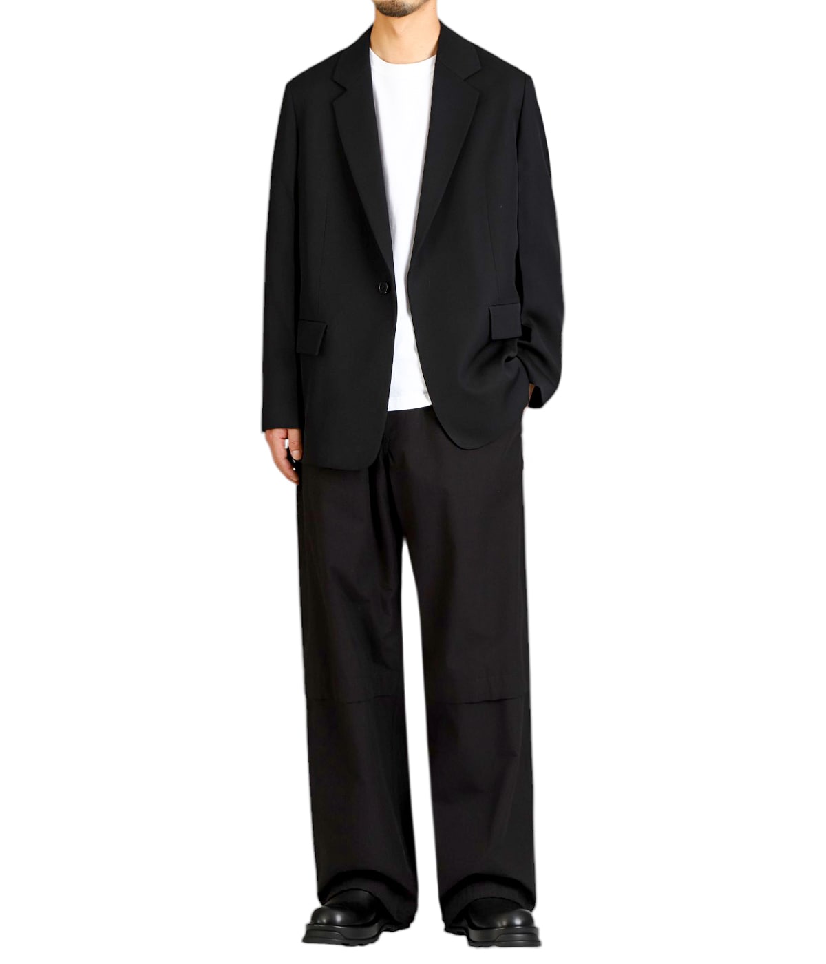 新同【JIL SANDER】ブラック テーラードジャケット JIL SANDER ウール テーラードジャケット ブラック 48サイズ