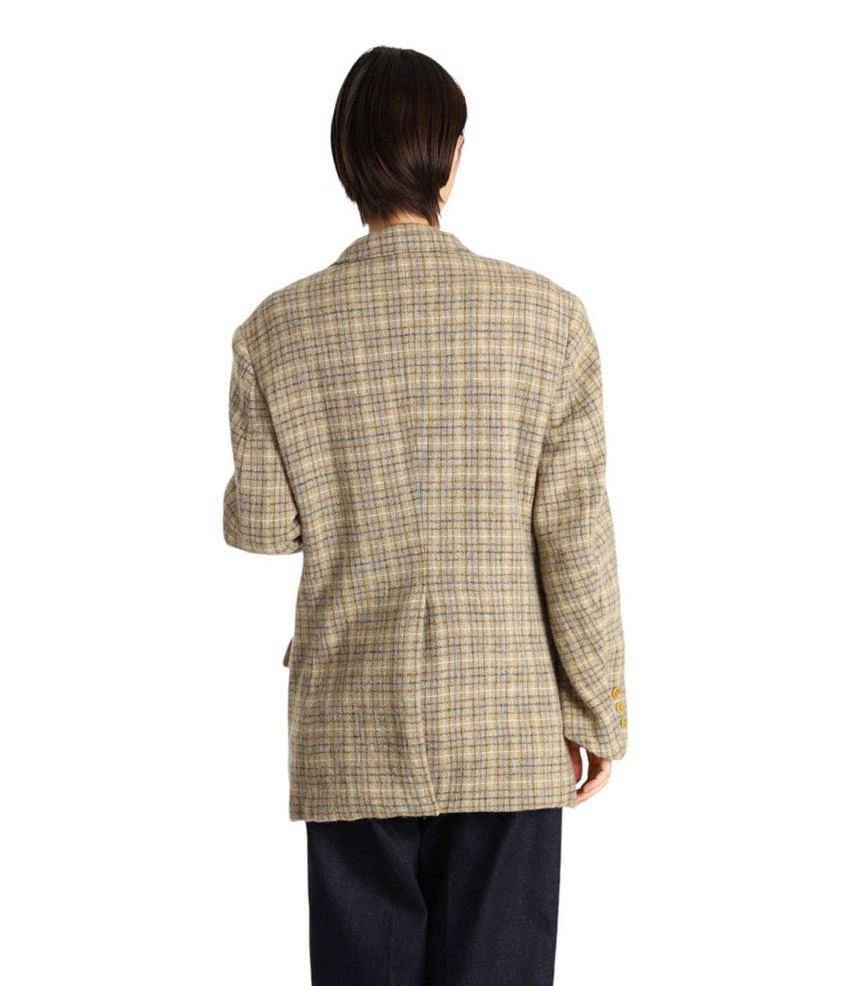 レディース】PLAID TWEED NOTCHED LAPEL JACKET | FUMIKA_UCHIDA